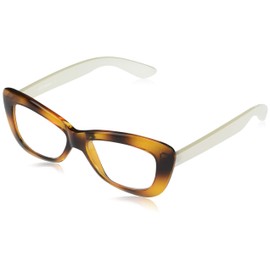 A.J. Morgan Eyewear Crushed-Reading Glasses Cat-Eye, TORT/White, 52-17-150mm + 2