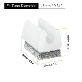 sourcing map 40 Pcs Chair Legs Tips Caps with Felt Pads, U Shaped Chair Tube Floor Protectors, Furniture Protector Feet Glides, Fitting 8mm Metal Tube Legs, White, Gray Pad