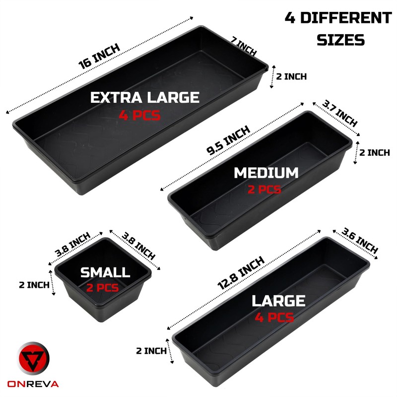 ONREVA Tool Box Organizer Tray Divider Set, Extra Large Toolbox