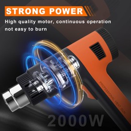 ZFULVO Heat Gun 2000W,6.56Ft UL Cord, Variable Temperature Control 122℉~1292℉, Fast Heat Hot Air Gun with 4 Nozzles, Overload Protection, for Crafts/Shrink Tubing/Stripping Paint/Epoxy Resin