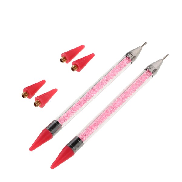Mikinona Dual Ended Drill Pen Set for Nail Art Pink
