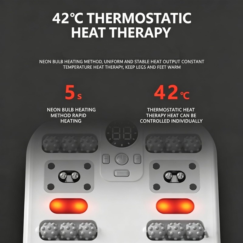 Electric Foot Massager – Up-Down Vibration & Heat Therapy White