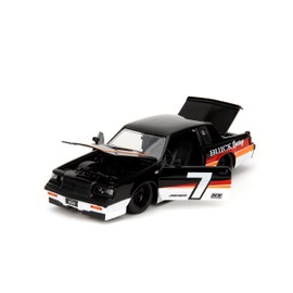 Bigtime Muscle 1:24 1987 Buick Grand National Die-Cast Car, Toys for Kids and Adults(Black/White)