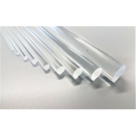 Plastics Rods Round Clear Acrylic - 2, 3, 4, 5, 6, 8, 10, 12, & 15mm Diameter (4mm, 50mm)