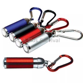 SE 2 Pack Silver Keychain LED Flashlight Carabiner Clip Adjustable Camping Survival