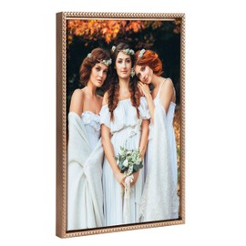 Kate and Laurel Custom Printed Framed Canvas Wall Art, 18x24 Beaded Gold, Sylvie Personal Canvas Print with Your Photos for Bedroom Living Room Gallery Wall Decor | Printed and Hand Framed in the USA