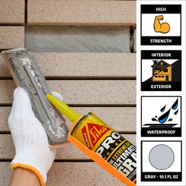 SIKA - SikaBond Ultimate Grab, Gray, Instant grab, Polyurethane adhesive, indoor and outdoor bonding, 10.1 fl.oz Feet