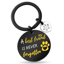 ICHRATI Dog Memorial Gifts for Loss of Dog Sympathy Gift for Pet Lovers Dog Bereavement Gift for Women Men Memorial Dogs Paw Presents A Best Friend Is Never Forgotten Dog Remembrance Keychain