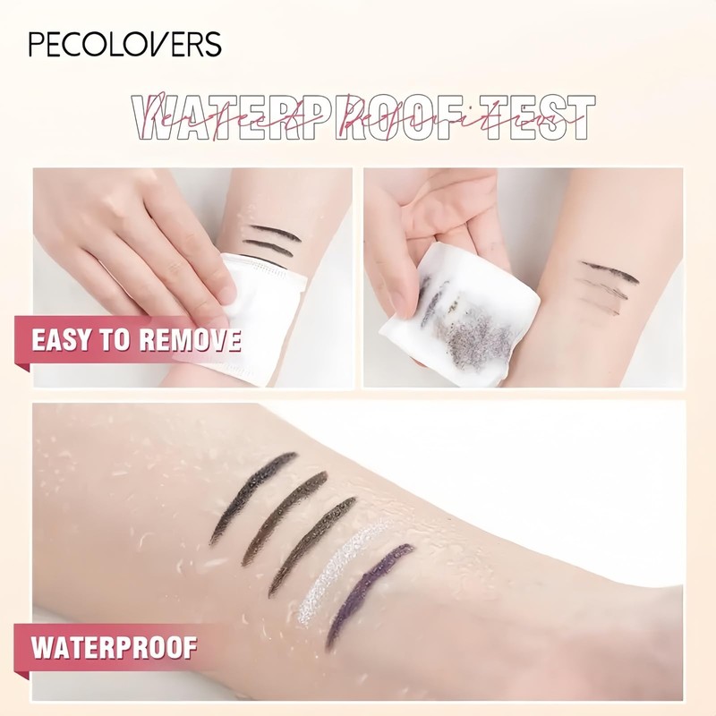 3PCS White Eyeliner Pencils,Soft Highlighter Gel Eyeliner Pencil,White Pencil for