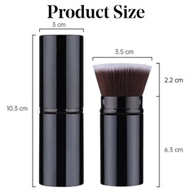 Retractable Makeup Brushes, Travel Kabuki Powder Foundation Brush, Portable Face Liquid Foundation Sunscreen Brush with Cover for Blending Liquid, Bronzer,Cream or Flawless Powder Cosmetics