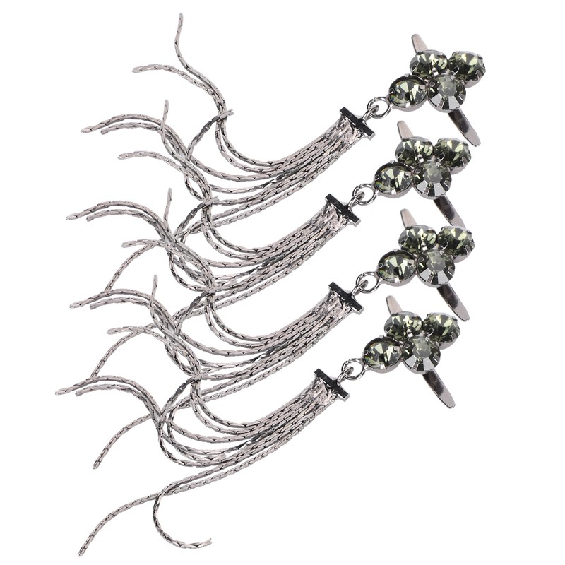 4Pcs Shoe Clips 4 Diamond Tassel Claw Chain Women's Boots
