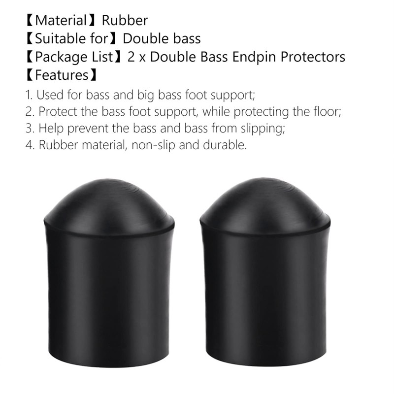 HilBeliFU Cello Stopper, 2 Pcs Cello Endpin Rubber Cap Set,