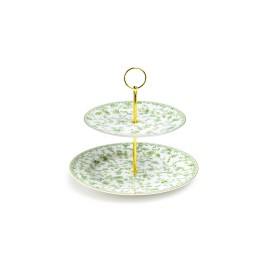 Grace's Teaware Grace Teaware Greeny Garden Fine Porcelain 2-Tier Server