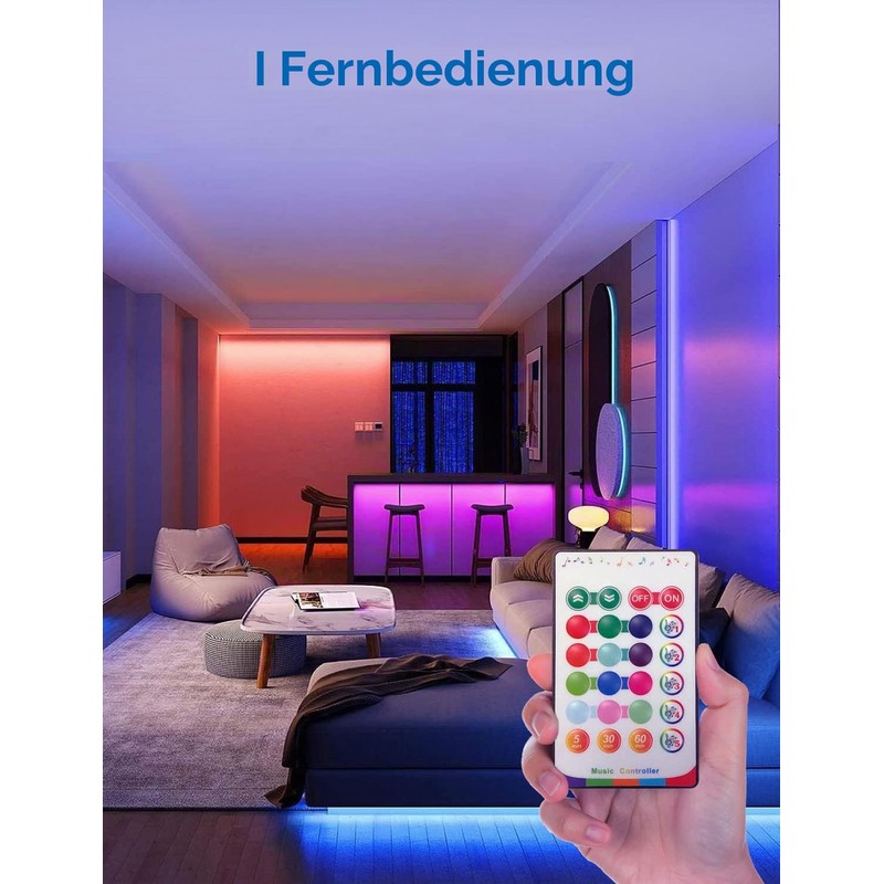 lomota Smart LED Strip 5 m, RGBWW LED Strip, WLAN