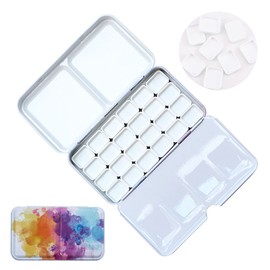 WANDIC Watercolor Paint Case Colorful Empty Watercolor Tin Palette Paint Box of 24 1ml Artist Student Watercolor Travel Case