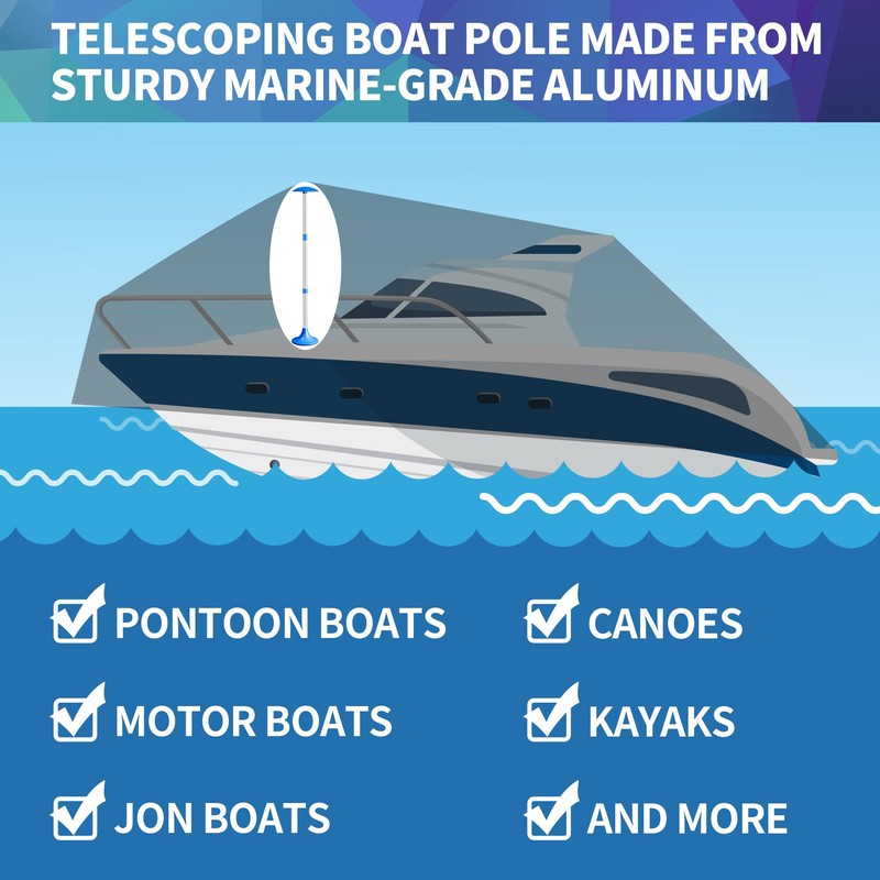 NEXCOVER Boat Cover Support Pole Adjustable, Valued 2 Pack, Telescoping