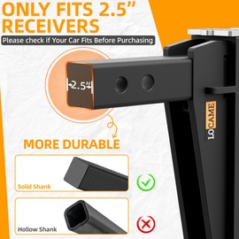 LOCAME Adjustable Trailer Hitch, Fits 2.5-Inch Receiver, 8-Inch Drop/Rise Drop Hitch, 28,000 LBS GTW-Tow Hitch for Heavy Duty Truck, Solid Ball Mount, LC0079