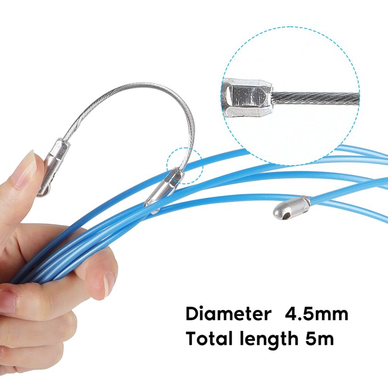 Fish Tape Wire Puller Kit with Borescope Helper - 16.5Ft