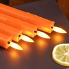 Mavandes Flameless Flickering Taper Candles Two Remote,7.5 Inch Orange Battery