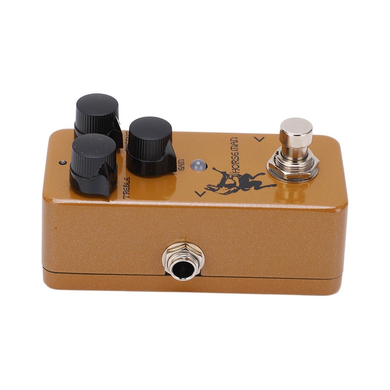 Overdrive Effect Pedal Earthy Yellow Metal Guitar Accessories with Gold