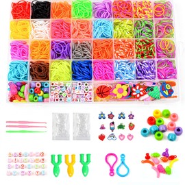 LKTINGOV 2500+Colorfur Loom Rubber Bands Set,Color Rubber Bands for Bracelet Making Kit DIY Band Bracelet Mega Refill Kit Girls Gift to Improve Imagination,X-mas Birthday Gift for Kids