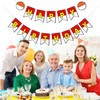 Cartoon Red White Yellow Happy Birthday Party Banner, Ultra-Thick Premium