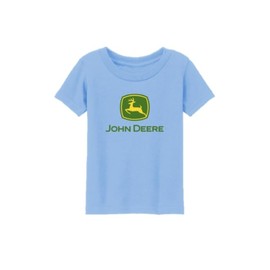 John Deere Basic Logo Kids Tee Boy Girl Unisex Toddler Youth (US, Alpha, 3 Years, Blue)