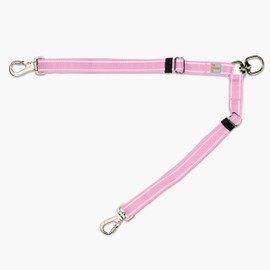 DF Co. Leash Splitter | Walk Two Dogs with Complete Control - 360° Swivel, Tangle Free, Adjustable Length, Reflective Webbing, Heavy Duty Clips (Pink)