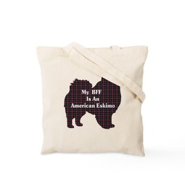 CafePress BFF American Eskimo Tote Bag Reusable Natural Beige Canvas Shopping Bag