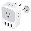 Adaptador Enchufe Europeo Tessn 4 Tomas 2 Pines y 3