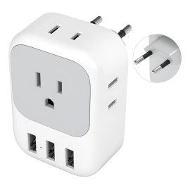 Adaptador Enchufe Europeo Tessn 4 Tomas 2 Pines y 3 Puertos USB-C