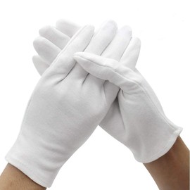 DH 12 Pairs White Cotton Gloves Soft mittens, Jewelry Inspection Stretchy Work Gloves-Extra Large
