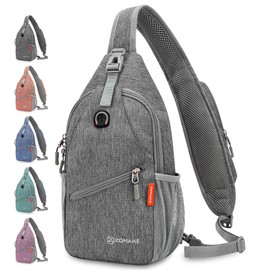 ZOMAKE Small Sling Bag-Travel Sling Backpack, Waterproof Hiking Cycling Crossbody sling pack for Men Women(New Black)