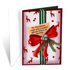 Prime Greetings Romantic Wife Christmas Card, Made in America, Eco-Friendly, Thick Card Stock with Premium Envelope 5in x 7.75in, Packaged in Protective Mailer