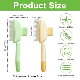 2PCS Pet Comb, Pets Grooming Comb Kit, Cat Comb, Cleaning & Grooming 2-in-1, Pet Grooming for Massaging and Cleaning Shedding Hair