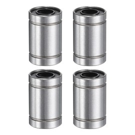 sourcing map 4Pcs LM6UU Linear Bearing 6mm Bore 12mm OD 19mm Length Linear Ball Bearings Double Side Rubber Sealed Bearing Steel for CNC Machine 3D Printer Food Packaging Machine