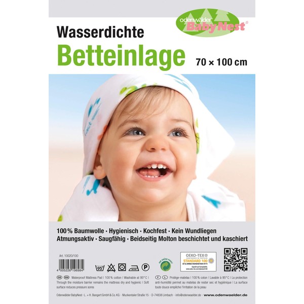 Odenwälder 10020 - 70/100 Wasserdichte Betteinlage weiss MODELL 2012/13
