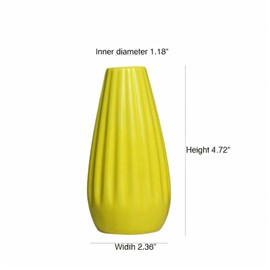 CEUYGT Ceramic Vase,Simple Small Vase for Flowers Plants, Mini Decorations for Home Living Room(Yellow)