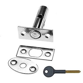 Merriway BH03299 63mm (2.1/2 inch) Polished Chrome Plated Door Security Rack Bolt and Key