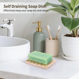 Homaisson Marble Soap Dish, Marble Rectangle Jewelry Ring Tray, Soap Dish Tray for Shower, Self-Draining Stone Soap Holder for Bathroom Kitchen