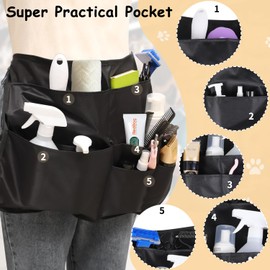 Rsobl Pet Groomer Pocket Apron Waterproof Pet Grooming Apron Work Aprons Clothes for Beauticians Pet Grooming Kit for Cats and Small Dogs