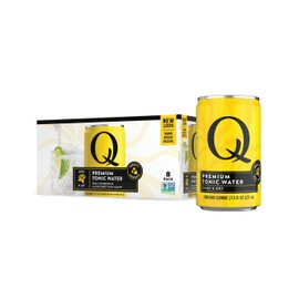 Q TONIC WATER with Real Quinine & Organic Agave - Ideal for Cocktails & Mocktails - Made with Real Ingredients, Perfectly Carbonated & Less Sweet - 45 Calories per Can - 7.5 Fl oz (Pack of 8)