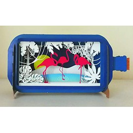 Message in a Bottle Flamingos Pop-Up Card (MIB025)