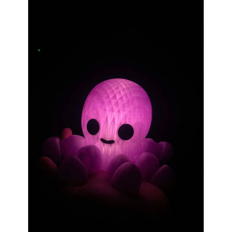 Big Light UP Translucent 3D Printed Octopus (Purple)