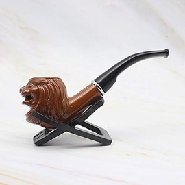 Pipa Tubo de Resina de león Chimenea Filtro Doble Tubos Largos para Fumar Hierba Tubo de Tabaco Cigarro Narguile Grinder Boquilla de Humo