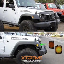 XTREME TRUX Fender Flare Marker Lights Set For 07-18 Jeep Wrangler JK JKU 55078145AA