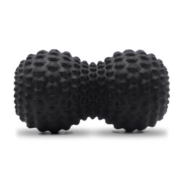 Bola de masaje de cacahuete, bola de masaje doble lacrosse para masaje muscular de tela profundo, terapia física, liberación miofascial, puntos de gatillo, nudos musculares y terapia de yoga (negro)