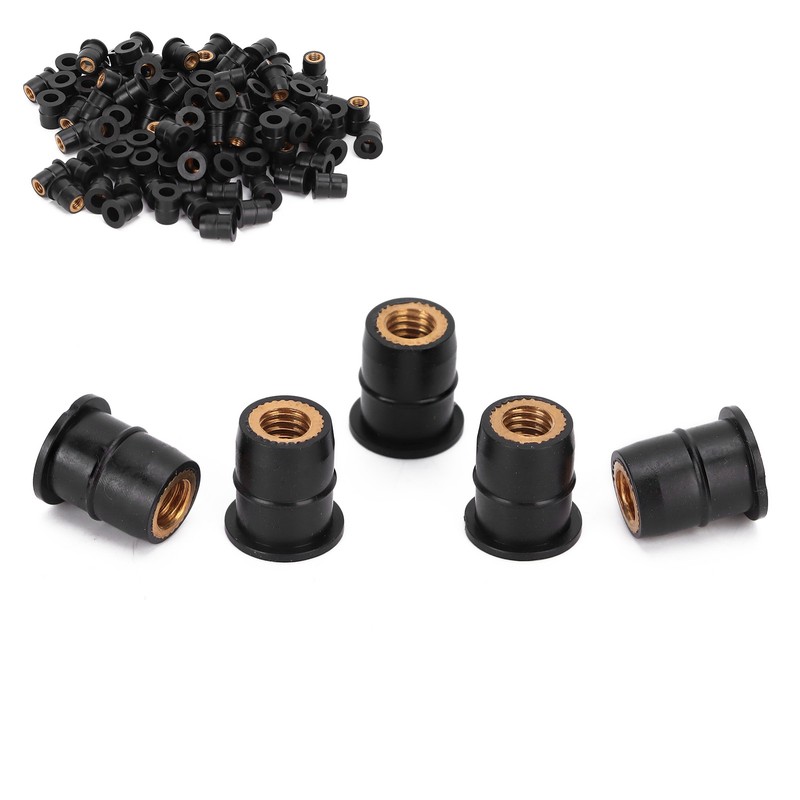 100PCS Well Nut M6x0.8mm Rubber Modification for Motorcycle ATV Windscreens
