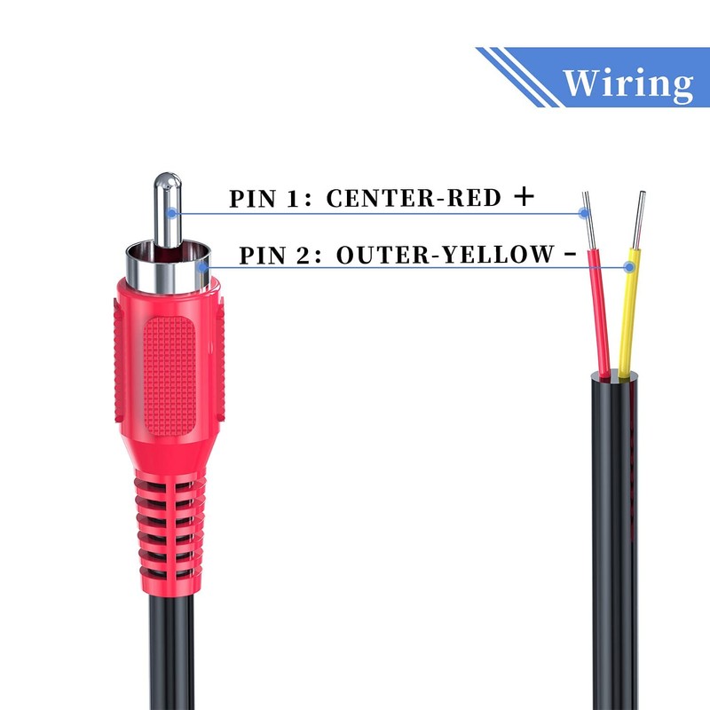 RCA to Speaker Wire, 18AWG 2 Pack RCA Male Plug