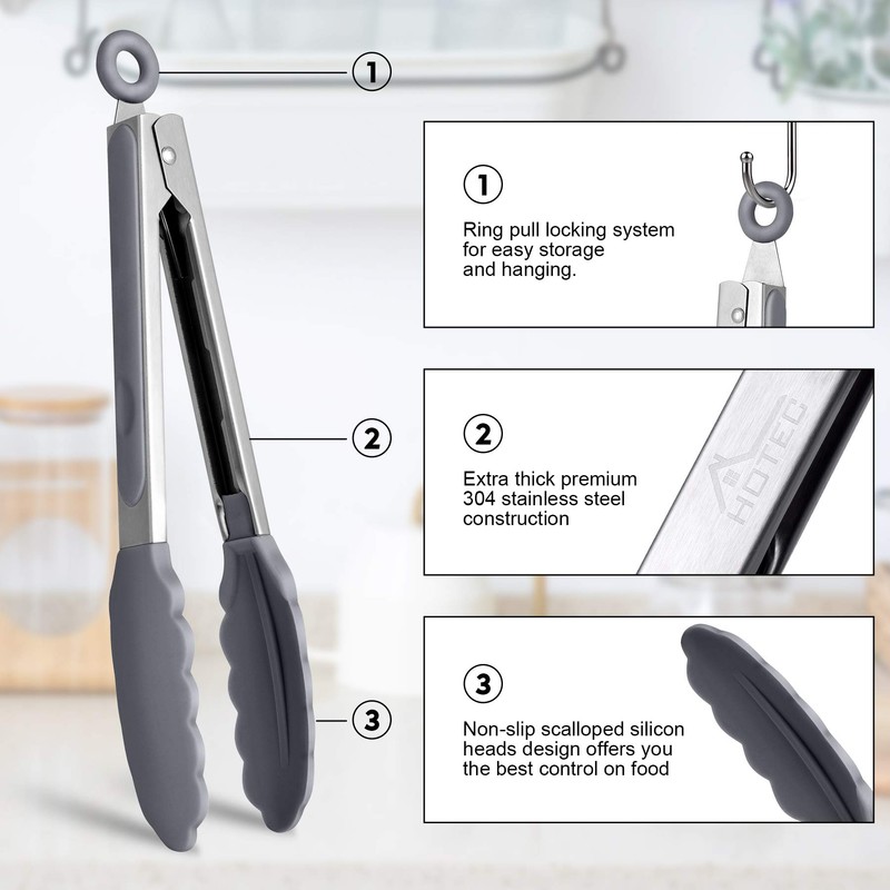 Hotecトング キッチントング シリコン 調理トング 調理器具 トングシリコン トング バーベキュー 焼き肉 耐熱